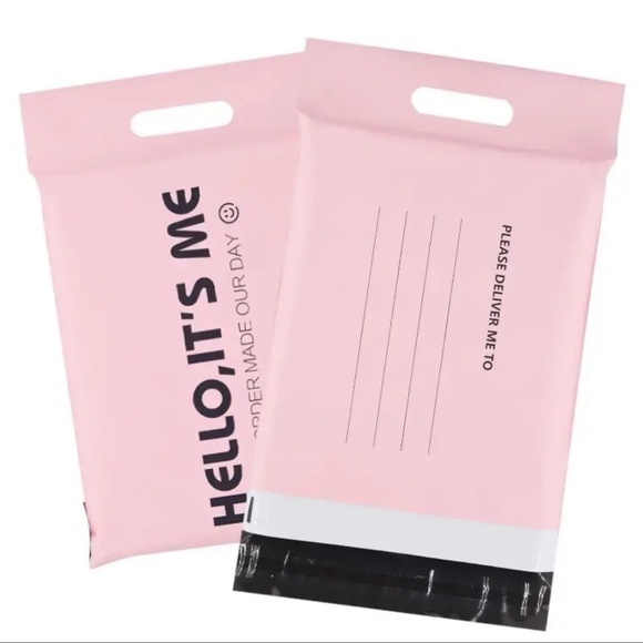 10 handle poly mailers 10x13 pale pink - plus mystery thank you cards & stickers - Picture 2 of 6